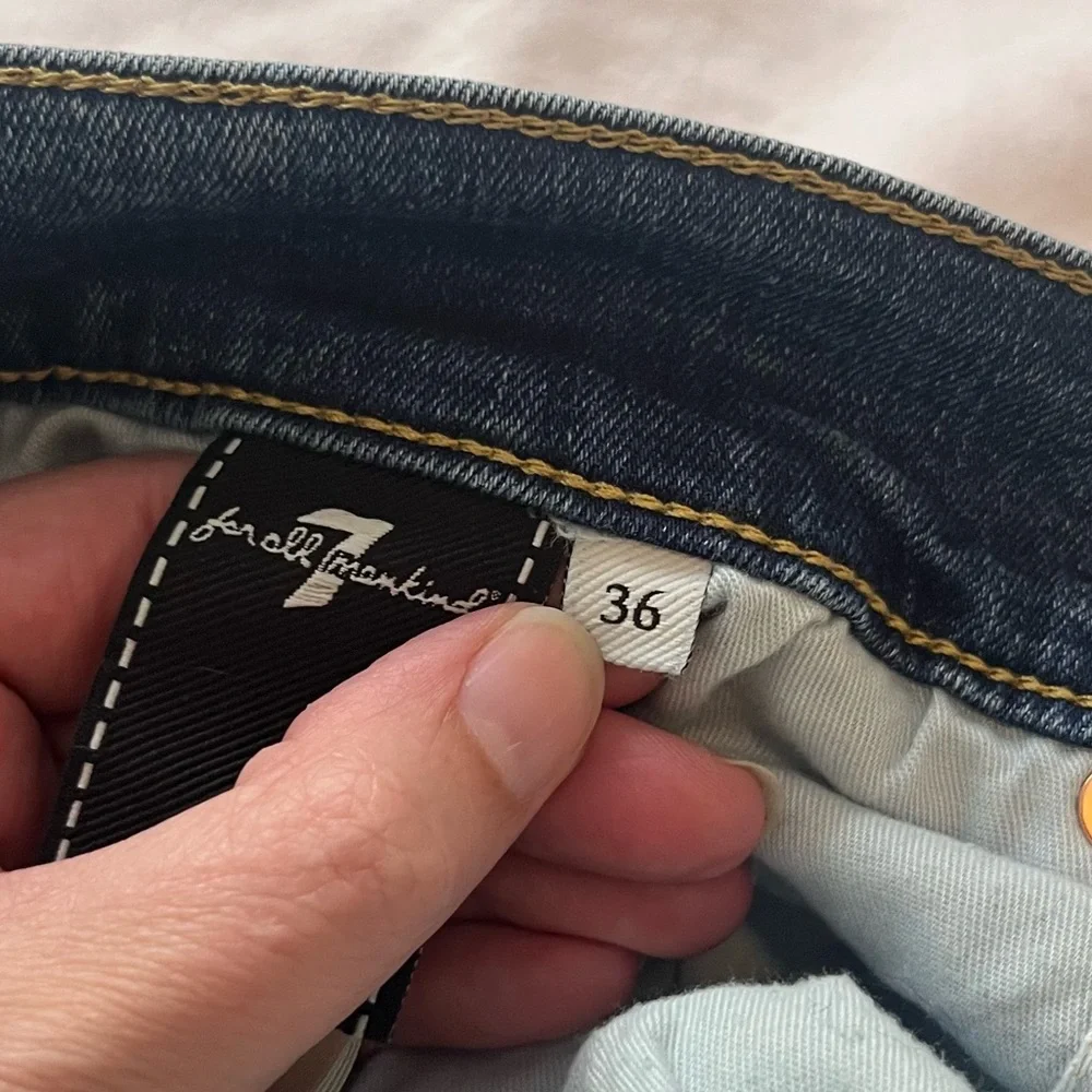 7 For All Mankind Slimmy Straight Leg Blue Jeans 36 - Picture 10 of 12